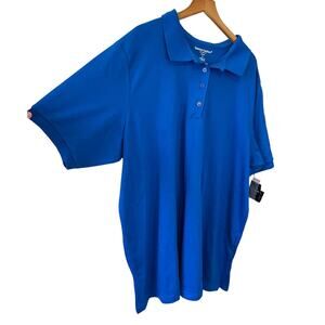 NWT Woman Within Super Soft Blue Classic Square Cut Short Sleeve Polo Size 1X